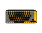 Logitech POP Keys Wireless Mechanical Keyboard With Emoji Keys, Multi-device, Layout Size Minimalist, Blast/Yellow - RUS